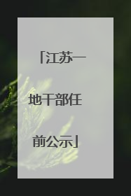 江苏一地干部任前公示