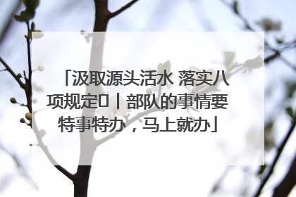 汲取源头活水 落实八项规定⑪丨部队的事情要特事特办，马上就办