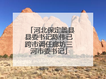 河北保定蠡县县委书记陈伟已跨市调任廊坊三河市委书记