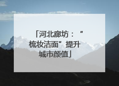 河北廊坊：“梳妆洁面”提升城市颜值