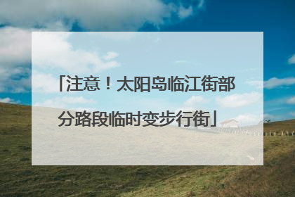 注意！太阳岛临江街部分路段临时变步行街