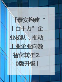 泰安构建“十百千万”企业梯队，推动工业企业向数智化转型2.0版升级