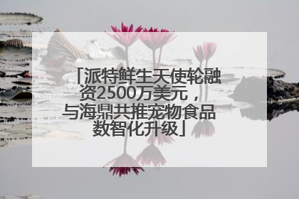 派特鲜生天使轮融资2500万美元，与海鼎共推宠物食品数智化升级