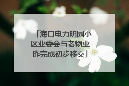 海口电力明园小区业委会与老物业昨完成初步移交