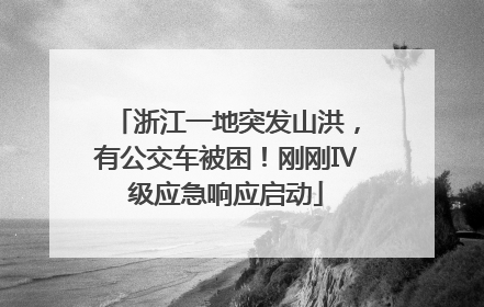 浙江一地突发山洪，有公交车被困！刚刚Ⅳ级应急响应启动