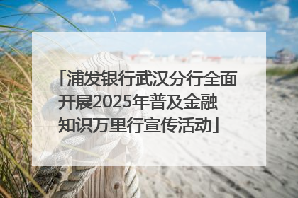 浦发银行武汉分行全面开展2025年普及金融知识万里行宣传活动