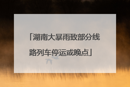 湖南大暴雨致部分线路列车停运或晚点