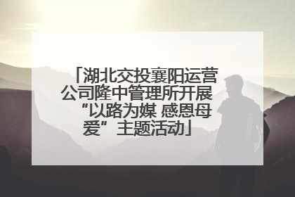 湖北交投襄阳运营公司隆中管理所开展“以路为媒 感恩母爱”主题活动