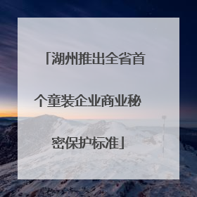 湖州推出全省首个童装企业商业秘密保护标准