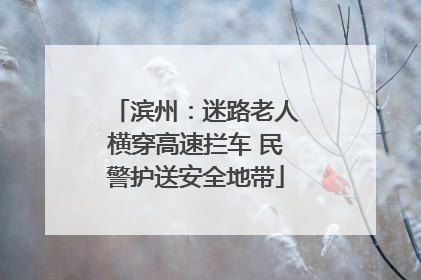 滨州：迷路老人横穿高速拦车 民警护送安全地带