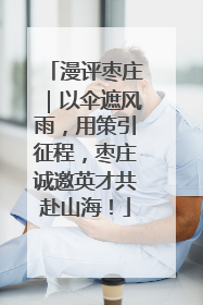 漫评枣庄｜以伞遮风雨，用策引征程，枣庄诚邀英才共赴山海！