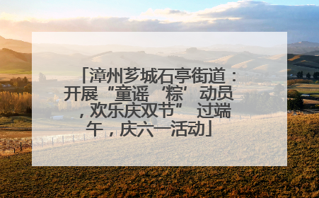 漳州芗城石亭街道：开展“童谣‘粽’动员，欢乐庆双节” 过端午，庆六一活动