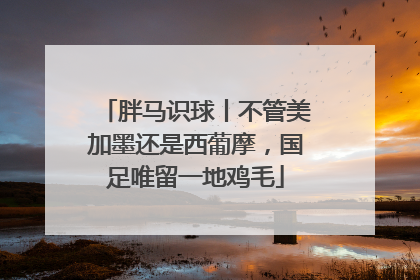 胖马识球丨不管美加墨还是西葡摩，国足唯留一地鸡毛
