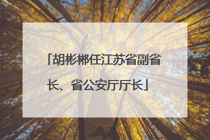 胡彬郴任江苏省副省长、省公安厅厅长