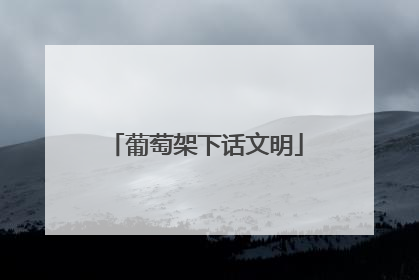 葡萄架下话文明