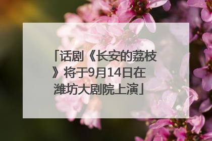 话剧《长安的荔枝》将于9月14日在潍坊大剧院上演