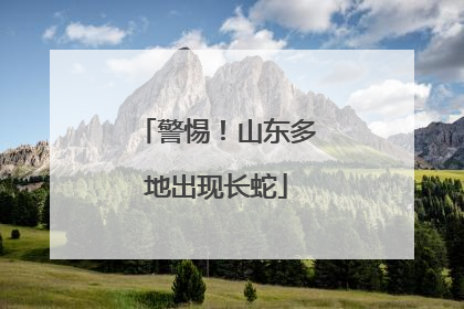 警惕！山东多地出现长蛇