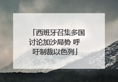 西班牙召集多国讨论加沙局势 呼吁制裁以色列