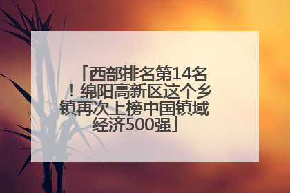 西部排名第14名！绵阳高新区这个乡镇再次上榜中国镇域经济500强