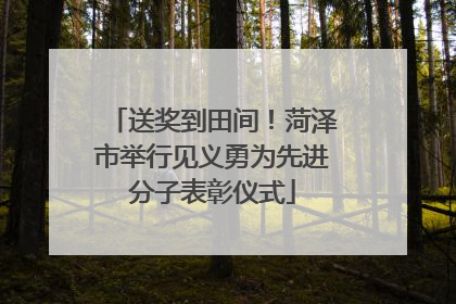 送奖到田间！菏泽市举行见义勇为先进分子表彰仪式