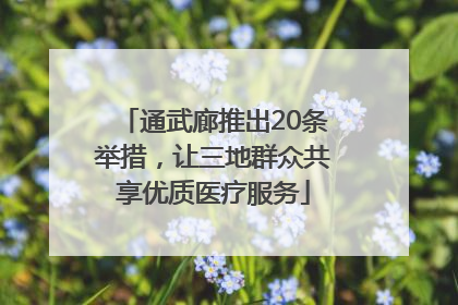 通武廊推出20条举措，让三地群众共享优质医疗服务