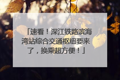 速看！深江铁路滨海湾站综合交通枢纽要来了，换乘超方便！