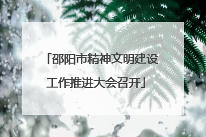 邵阳市精神文明建设工作推进大会召开