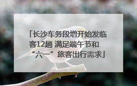 长沙车务段增开始发临客12趟 满足端午节和“六一”旅客出行需求