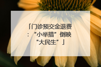 门诊预交金退费：“小举措”倒映“大民生”