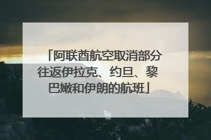 阿联酋航空取消部分往返伊拉克、约旦、黎巴嫩和伊朗的航班