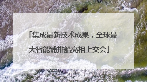 集成最新技术成果，全球最大智能铺排船亮相上交会