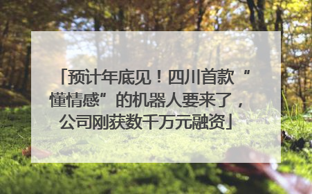预计年底见！四川首款“懂情感”的机器人要来了，公司刚获数千万元融资