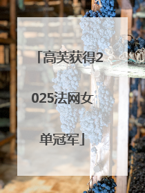 高芙获得2025法网女单冠军