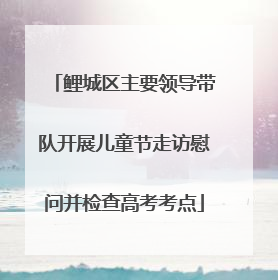 鲤城区主要领导带队开展儿童节走访慰问并检查高考考点