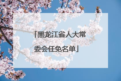 黑龙江省人大常委会任免名单