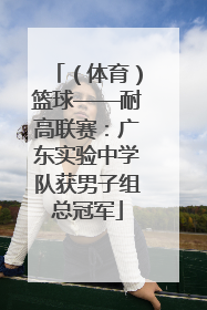 （体育）篮球——耐高联赛：广东实验中学队获男子组总冠军