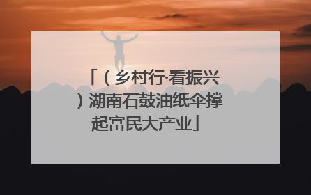 （乡村行·看振兴）湖南石鼓油纸伞撑起富民大产业