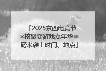 2025京西电竞节×核聚变游戏嘉年华重磅来袭！时间、地点