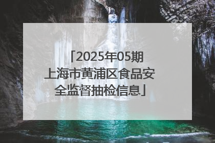 2025年05期上海市黄浦区食品安全监督抽检信息