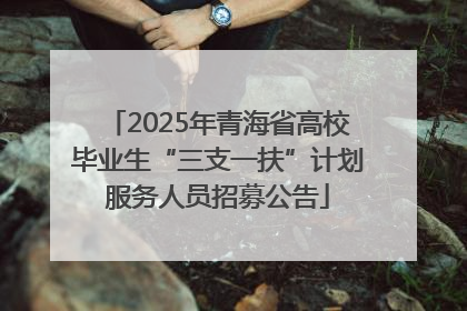 2025年青海省高校毕业生“三支一扶”计划服务人员招募公告