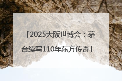 2025大阪世博会：茅台续写110年东方传奇