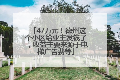47万元！德州这个小区给业主发钱了，收益主要来源于电梯广告费等