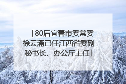 80后宜春市委常委徐云涌已任江西省委副秘书长、办公厅主任