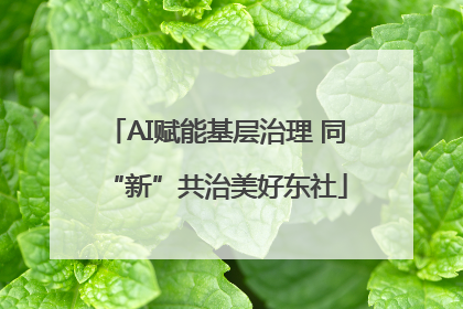 AI赋能基层治理 同“新”共治美好东社