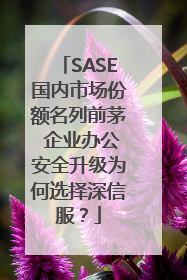 SASE国内市场份额名列前茅 企业办公安全升级为何选择深信服？